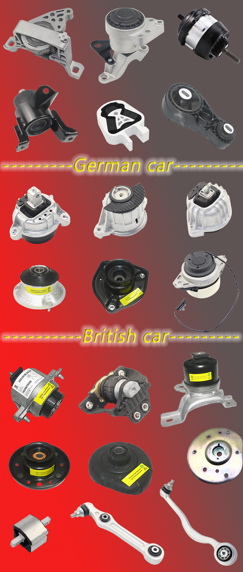 Nhà máy xuất khẩu Phụ tùng cho nhà sản xuất khuôn cao su khung gầm lắp động cơ 11210-JE20A cho Nissan